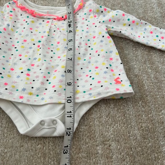 3 for $6 Joules Star Baby Long Sleeve One Piece Bodysuit 3m - Picture 5 of 8